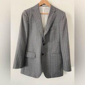 Suitsupply Jacket Blazer Suit Lazio Slim Fit Gray StripeWool Size Eu 50 UK/US 40
